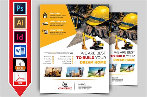 Construction Company Flyer Templates