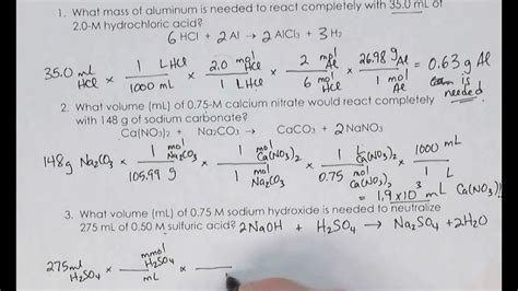 Stoichiometry Problems