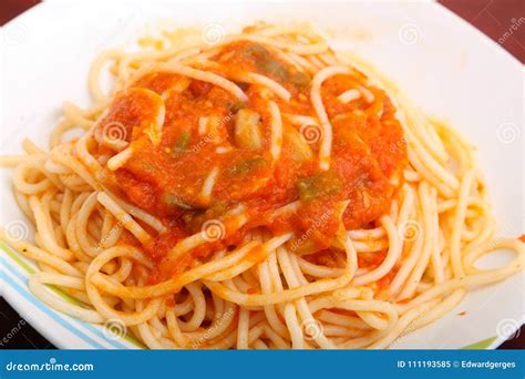 Spaghetti Pasta with Red Sauce Stock Image - Image of recipe, bolognese: 111193585