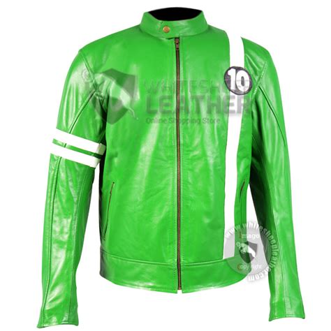 Alien Swarm Ben 10 Green Leather Jacket