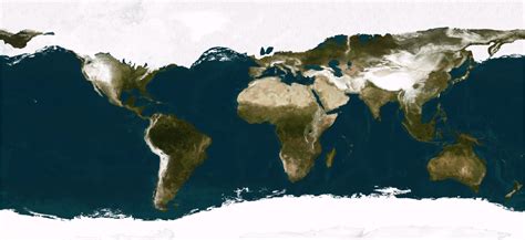 A realistic satellite view of the world during the last ice age. [1127x518] : r/MapPorn