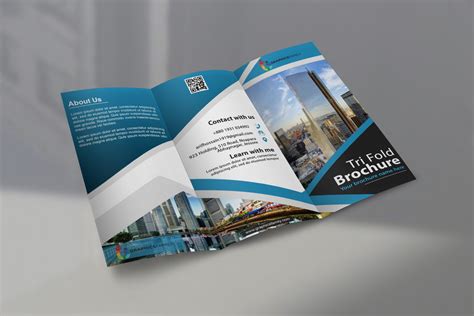 Modern Tri-Fold Brochure Design Template with Flat Style – GraphicsFamily