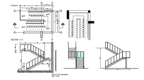 Stair Section Plan In AutoCAD File - Cadbull