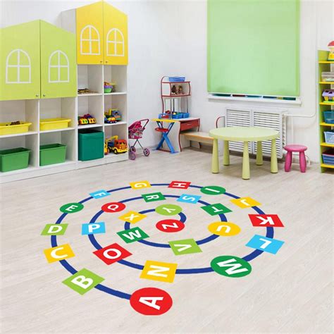 Floor Sensory Path Educational Floor Decal Abc Decals Floor Maze School Decor Preschool Sensory ...