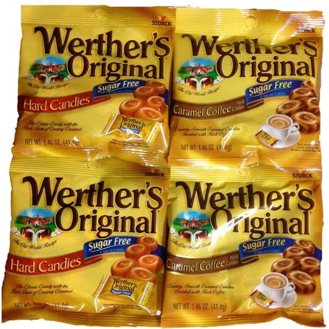 Werther's Original Sugar-Free Candies Bundle - 4 Items: Sugar-Free Hard Candies and Sugar-Free ...