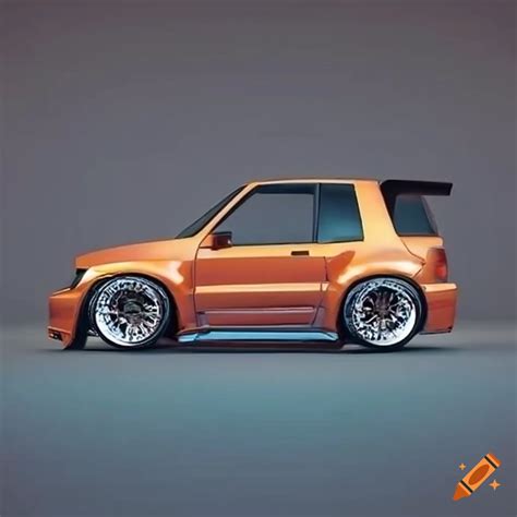 Slammed geo tracker with wide body kit detailed rendering on Craiyon