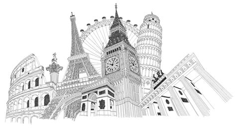 European Landmarks - Pen drawing by Michael Levi | Illustrat… | Flickr