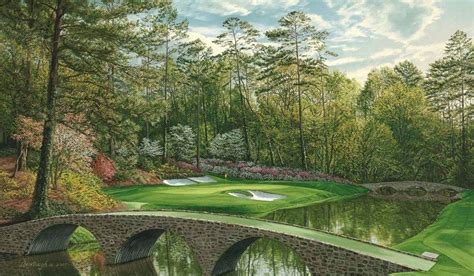 Augusta National 12th Hole Bridges golf course print http://www.golfcourseartwork.com/golf ...