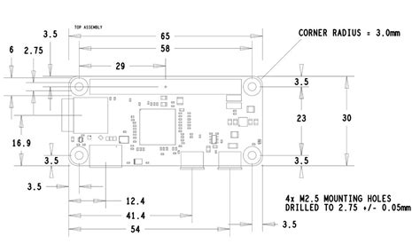 Raspberry-Pi-Zero-Dimensions-Footprint | Protoneer.co.nz