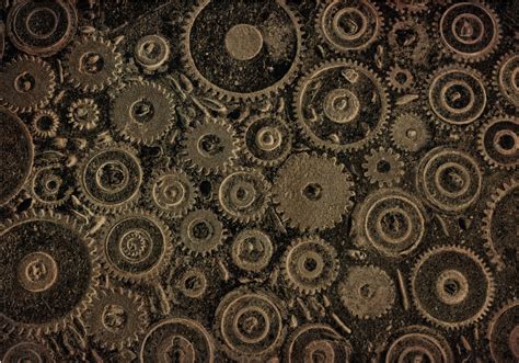 Industrial-style gears pattern modern art prints on canvas - TenStickers