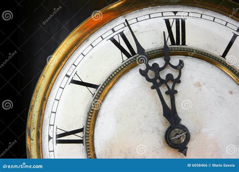 About Twelve on Old Clock Face Stock Photo - Image of roman, icon: 6058466