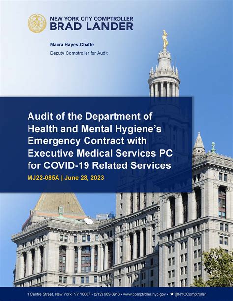 Audit of the Department of Health and Mental Hygiene’s Emergency Contract with Executive Medical ...