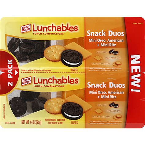 Lunchables Snack Duos Mini Ritz, American & Mini Oreo Cookies - 2 CT ...