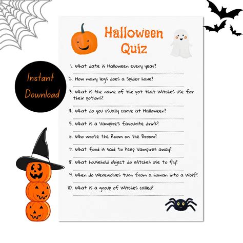 Halloween Quiz, Kids Halloween Quiz, Instant Download, Digital Download ...