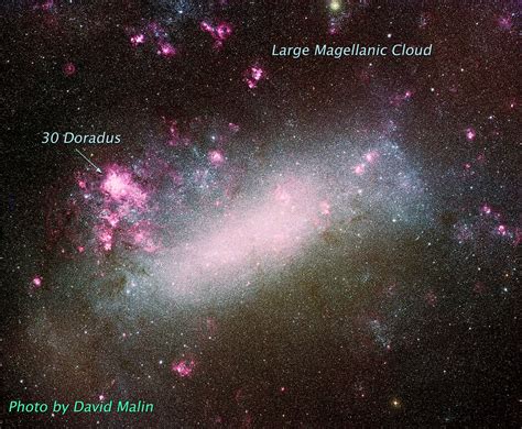 The location of 30 Doradus, AKA - The Tarantula Nebula, within the ...