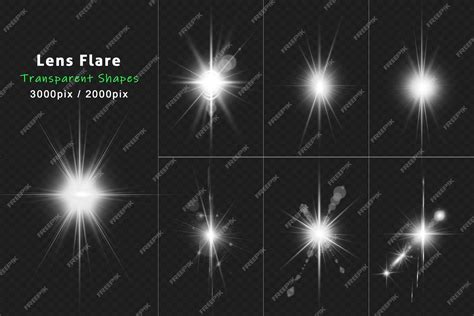 Premium PSD | White realistic lens flare collection