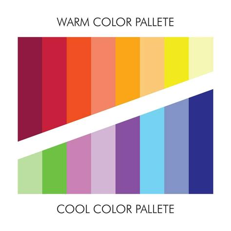 Warm and Cool Color Palette with Solid Colors 27338467 Vector Art at ...