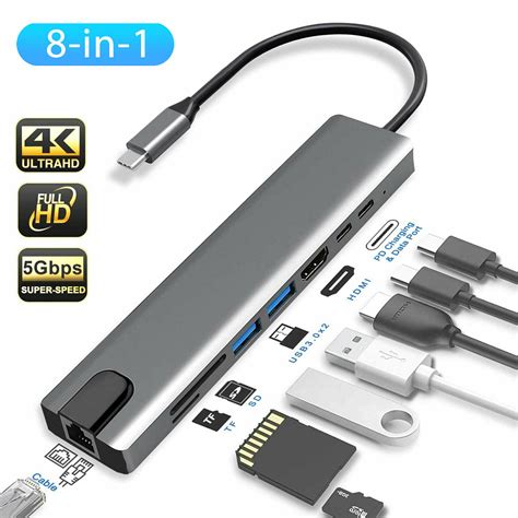 8 in1 Multi-Port Type C to USB C 4K HDMI Adapter USB 3.0 - Buy Karlo