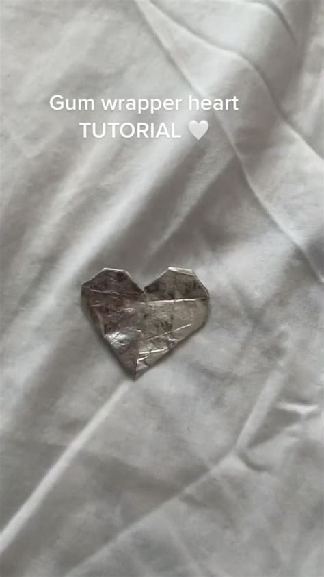 Gum wrapper heart tutorial, heart heart🤍🤍 | Origami tutorial, Gum ...