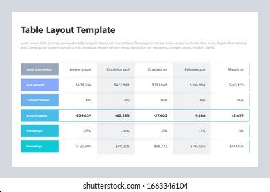 최신 비즈니스 테이블 레이아웃 템플릿(콘텐츠 위치)웹 스톡 벡터(로열티 프리) 1663346104 | Shutterstock