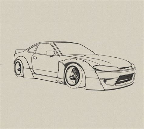 Nissan Skyline GTR Drawing | Car Drawings, Cool car drawings, Car design sketch