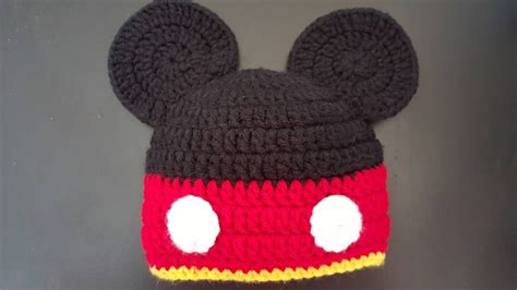 Mickey Mouse Hatmickey Mouse Crochet Hat Mickey Hatmickey | Etsy