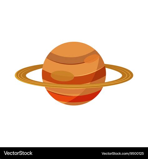 Saturn planet icon in cartoon style Royalty Free Vector