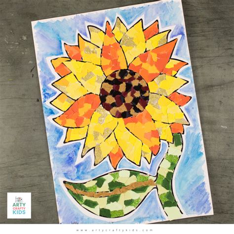 Paper Sunflower Collage Art - Arty Crafty Kids