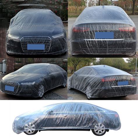 Car Disposable Plastic Cover Waterproof Transparent Dustproof Rian Cover Clear – Alexnld.com