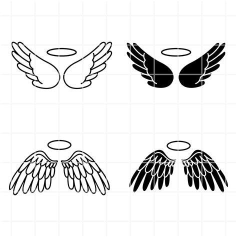 Angel Wings SVG, Angel Wing Vector, Angel Svg, Halo Svg, Angel Wings Clipart, Angel Cricut ...