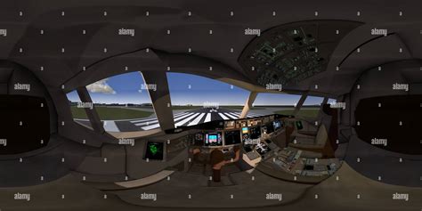 360° view of 777-200ER cockpit - Alamy