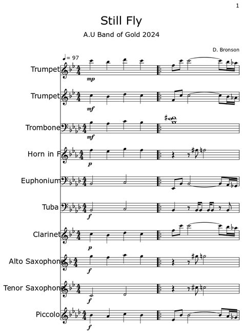 Still Fly - Sheet music for Trumpet, Trombone, Horn in F, Euphonium, Tuba, Clarinet, Alto ...