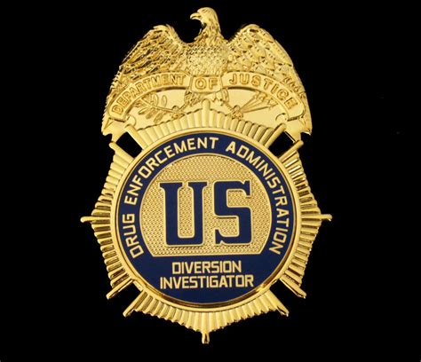 US DEA DI Diversion Investigator Badge Solid Copper Replica Movie Prop ...