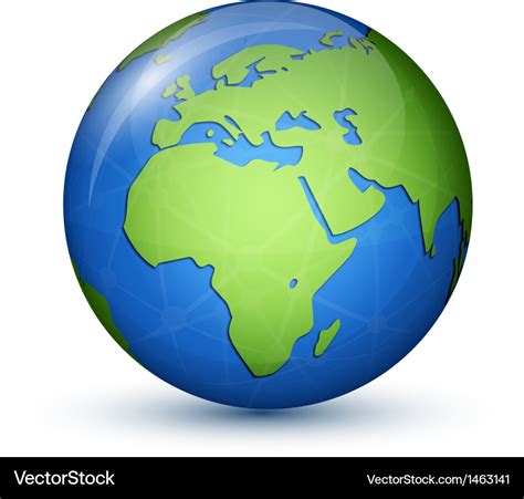 World globe map - africa europe Royalty Free Vector Image