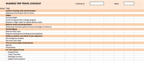 Things To Do Template Excel For Your Needs