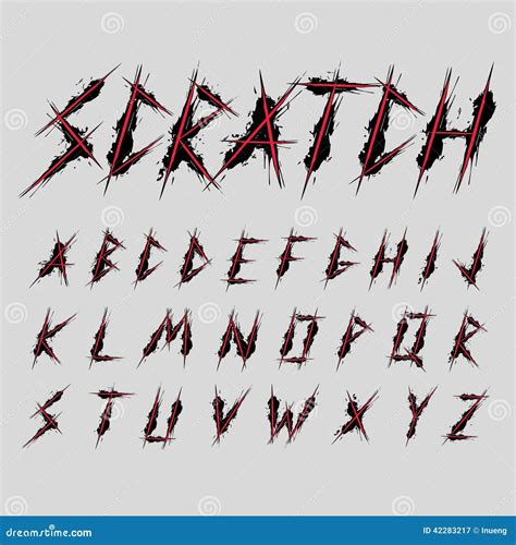 Scratch Font Typeface Design Vector Stock Vector - Illustration: 42283217