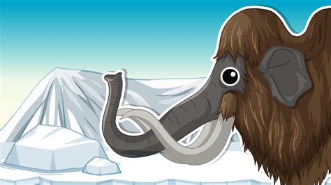 Mammoth in ice age background 13763845 Vector Art at Vecteezy