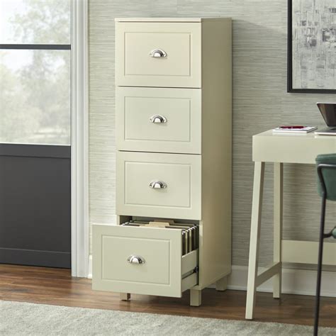 Bradley 4 Drawer Vertical Wood Filing Cabinet, White - Walmart.com - Walmart.com