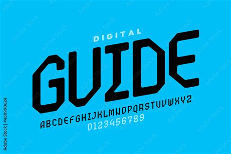 Digital style font design, alphabet letters and numbers vector illustration Stock Vector | Adobe ...