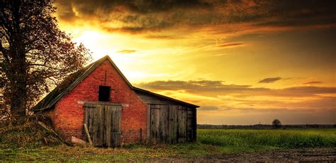 Landscapes With Old Barns - 1600x778 Wallpaper - teahub.io