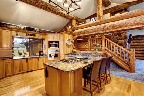 Log Home Kitchen Island Ideas | Dandk Organizer