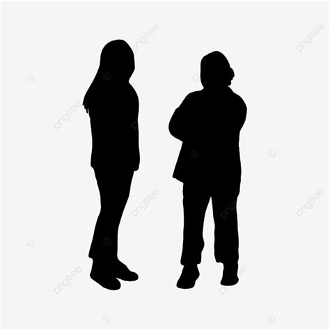 Two People Talking Silhouette Vector PNG, People Silhouettes Arguing Talking, People, Silhouette ...