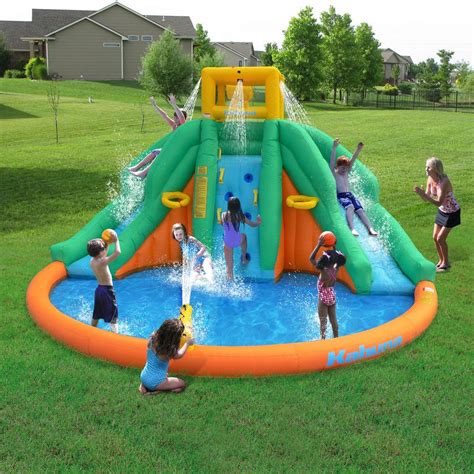 Kids Inflatable Splash Pool Backyard Water Slide Park Waterslide Swimming Pool | eBay