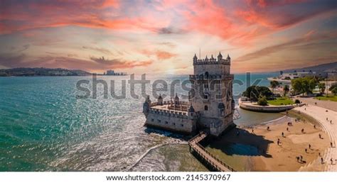 Aerial View Tower Belem Sunset Lisbon Stock Photo 2145370967 | Shutterstock