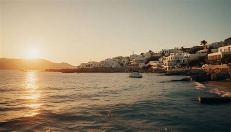 Premium AI Image | Sunset in mykonos