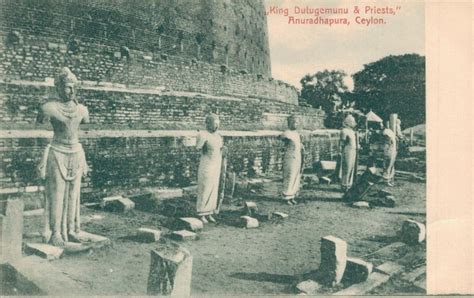 Sri Lanka Ceylon King Dutugemunu & Priests Anuradhapura 06.56 | Asia & Middle East - Other ...