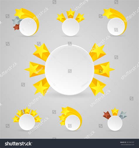 Circle Banner. Decorated With Stars. Set Circle Banner. Miscellaneous Decoration. Vector Banners ...