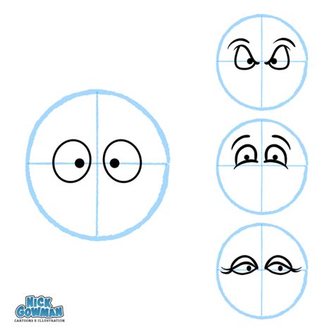 Cartoon face drawing step by step