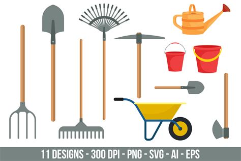 Gardening Tools Clipart Set. Graphic by Creativeclipcloud · Creative ...