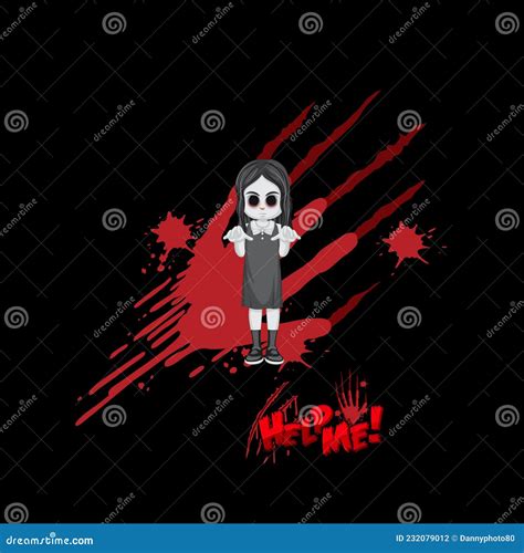 Halloween Help Me Font Logo with Creepy Ghost Stock Vector - Illustration of color, cartoon ...